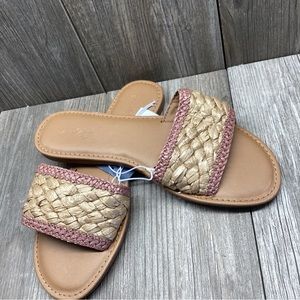 Universal Thread Woven Open Toe Sandals SIZE 7.5 Rose Pink DEZ  Women’s